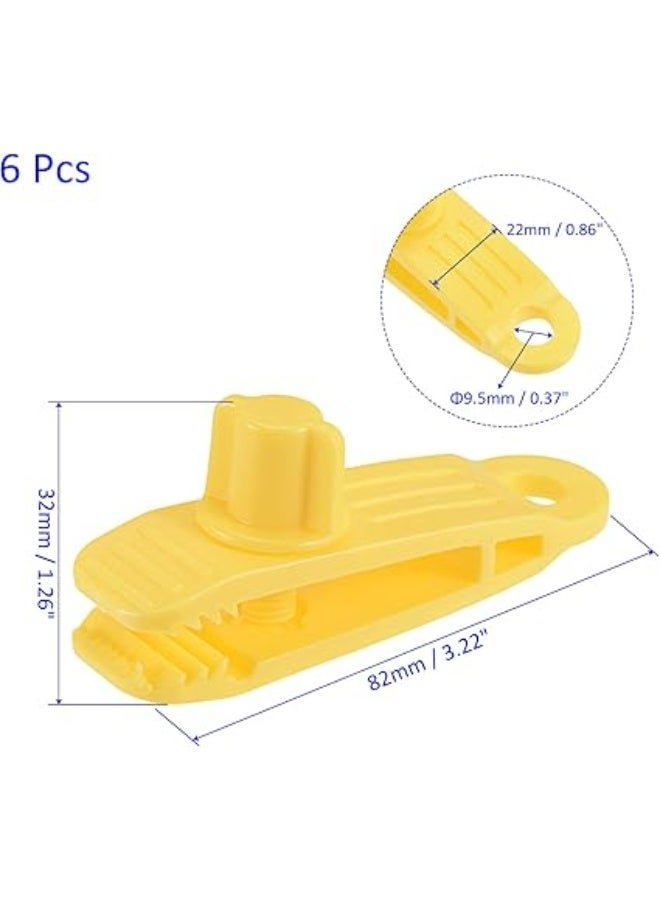 M METERXITY 6 Pack Tarp Clips - Tent Awning Secures Clamp Screw Fix, Strong Lock Grip, Apply to Outdoor/Camping /Swimming Pools (Yellow) - Image 4